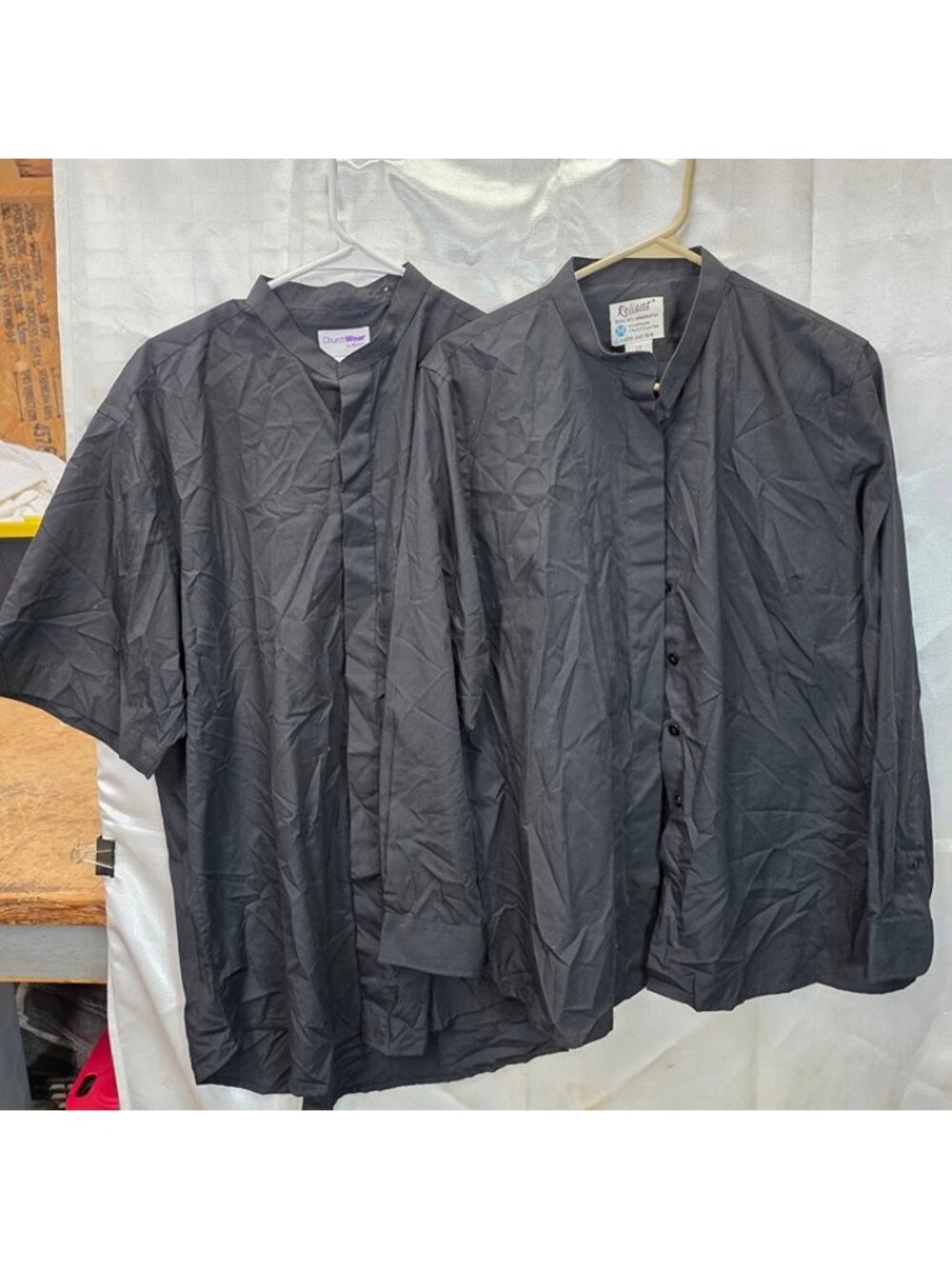 Clergy Preacher Shirt Lot Black Tab Collar ChurchWear 15½ & Reliant 18